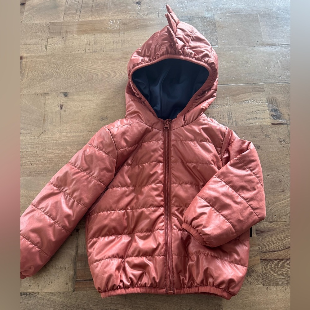 Joe Fresh Quilted puffer mid season Dinosaur Jacket size 18 - 24 months